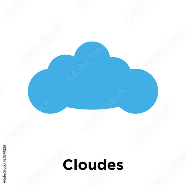 Fototapeta Cloudes icon vector sign and symbol isolated on white background, Cloudes logo concept
