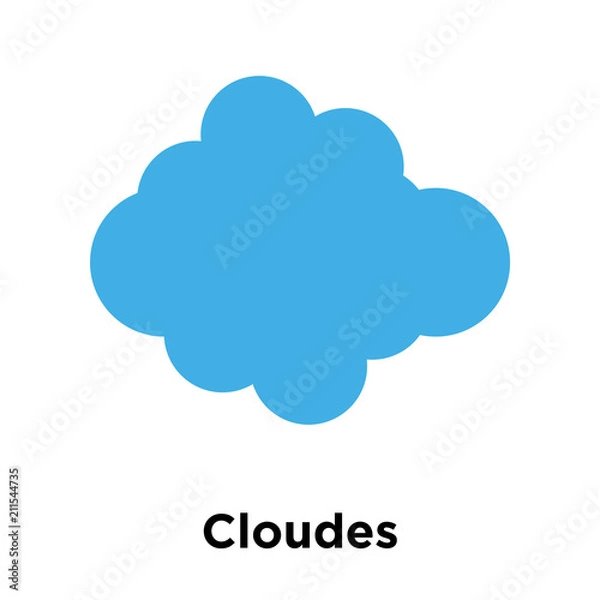 Fototapeta Cloudes icon vector sign and symbol isolated on white background, Cloudes logo concept