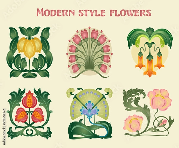Fototapeta vector flowers set