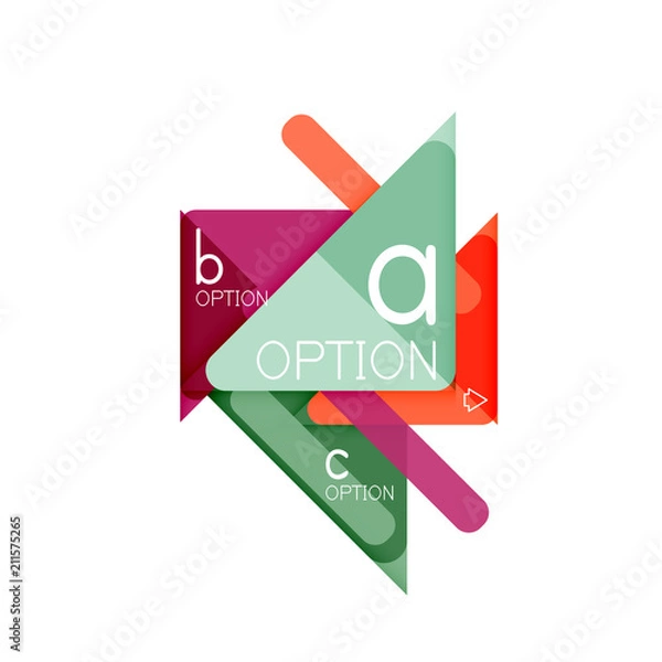 Fototapeta Triangle data visualization design, option infographic layout
