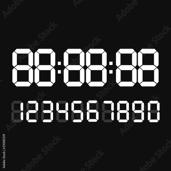 Fototapeta Digital numbers score board. Vector illustration. Digital numbers background.