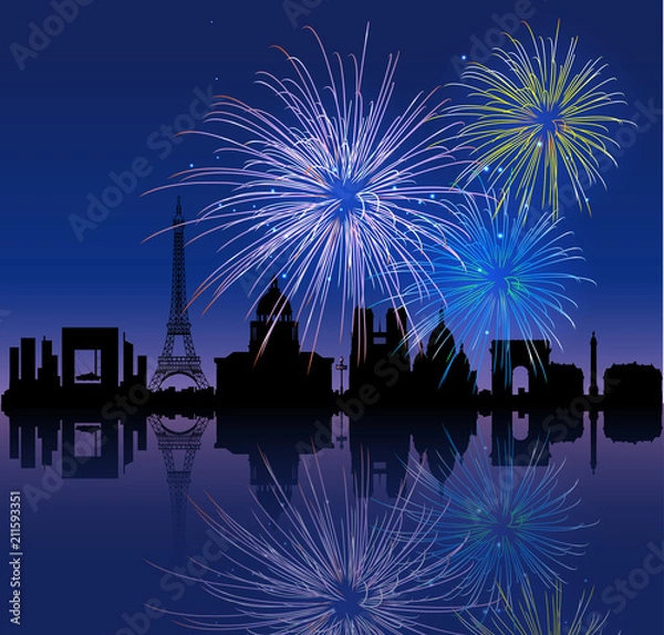 Fototapeta Patriotic 14 july background