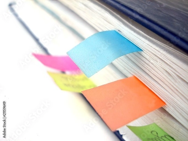 Obraz Old notebook with bookmarks