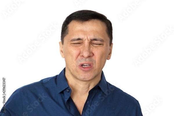 Fototapeta     Disgusted man with unhappy face. The concept of disgust emotions