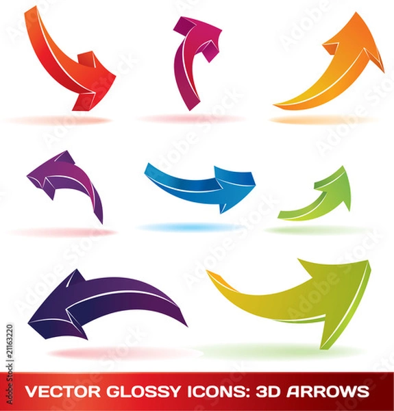 Obraz Colorful 3d vector arrows set