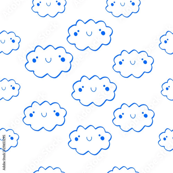 Fototapeta Clouds seamless pattern