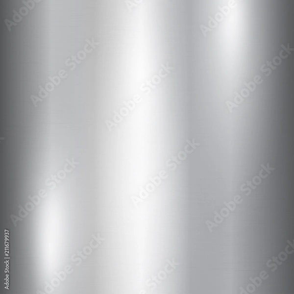 Fototapeta Wektor srebrna metaliczna tekstura folii z błyszczącą porysowaną powierzchnią, polerowane tło imitacji. Błyszcząca powierzchnia ze szczotkowanej stali. Lód, zimna ilustracja motywu do wydruków, plakatów, reklam, banerów.