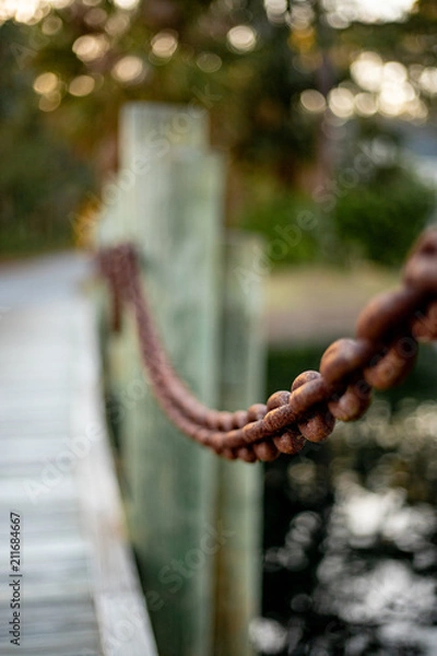 Obraz Bridge with metal chain 2