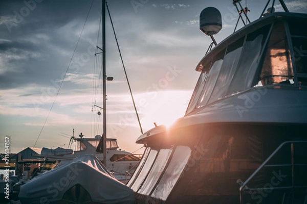 Obraz Boat with sunset