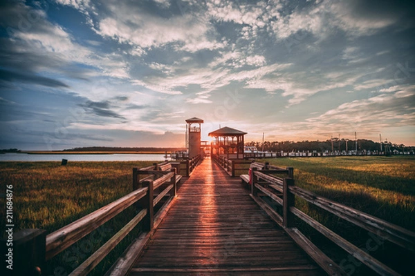 Obraz Sunset over the marina