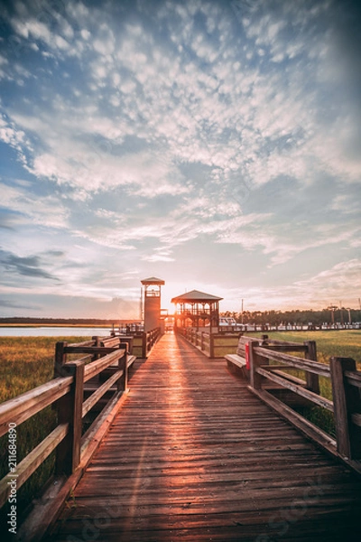 Obraz Sunset at the marina