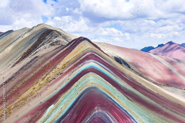 Fototapeta Rainbow Mountains, Cusco, Peru. Vinicunca, 5200 m in Andes, Cordillera de los Andes, Cusco region in South America. Montana de Colores