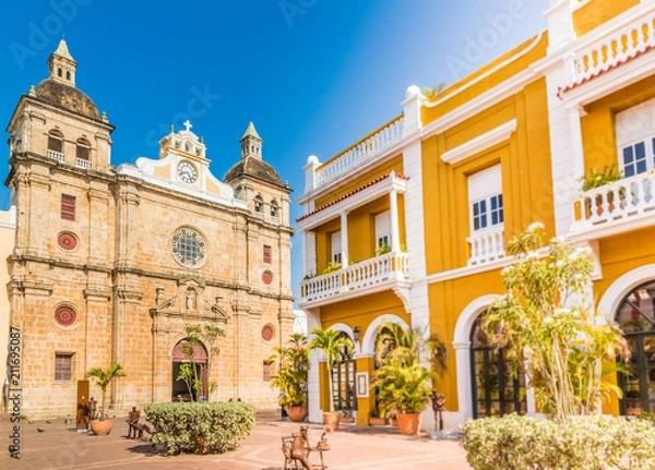 Fototapeta A typical view of Cartagena Colombia.