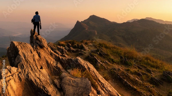 Obraz businessman looking forwards.