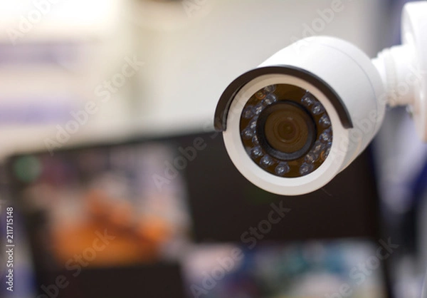 Fototapeta CCTV, IP Camera on the wall