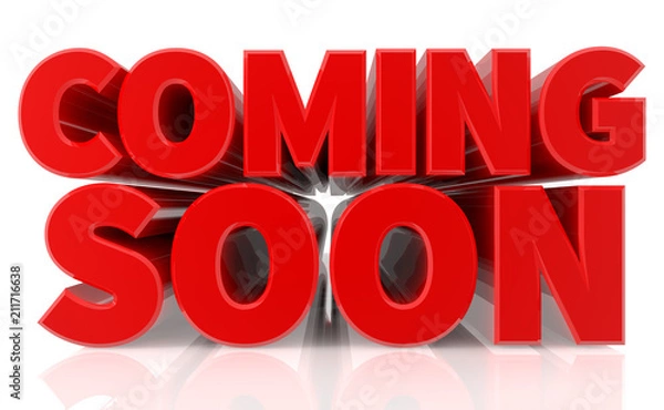 Fototapeta 3D COMING SOON word on white background 3d rendering