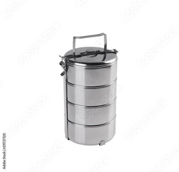Obraz Metal Tiffin, Food Container On White Background