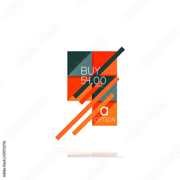 Obraz Square option infographic banner. Data and information visualization, geometric design