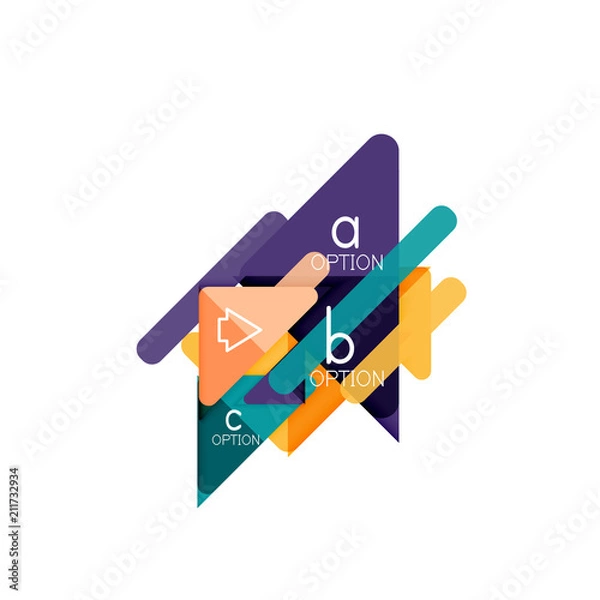 Fototapeta Triangle data visualization design, option infographic layout