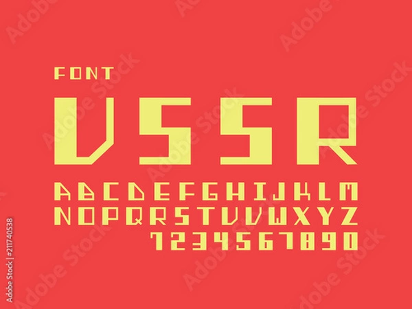Fototapeta USSR font. Vector alphabet 
