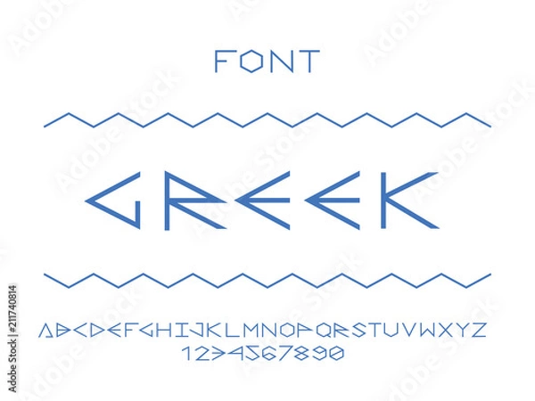 Fototapeta Greek font. Vector alphabet letters