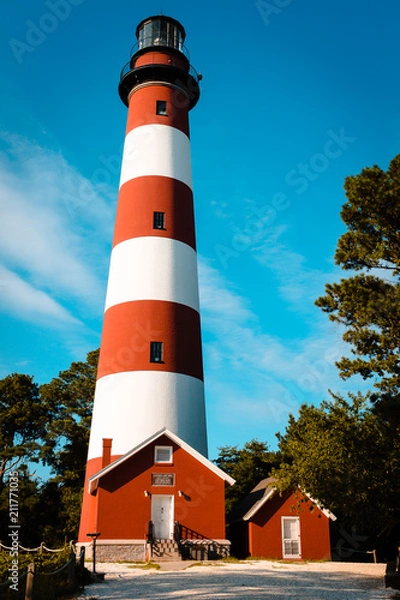 Obraz portrait view of the lighthouse on Assateague Island in Virginia