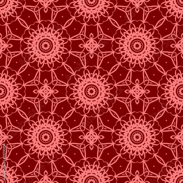 Fototapeta decorative ethnic ornament. Seamless vector illustration. Floral style. for printing on fabric, paper for scrapbooking, wallpaper, cover, page book.