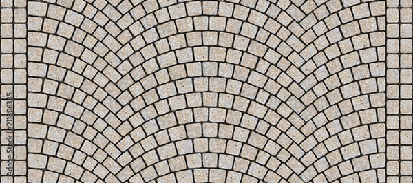 Obraz Road curved cobblestone texture 039