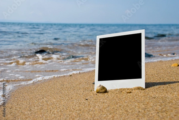 Obraz Photo card on sand beach