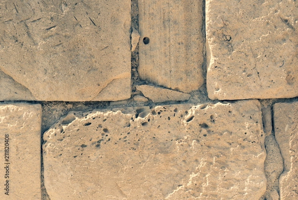 Fototapeta Brown stone wall, background, texture