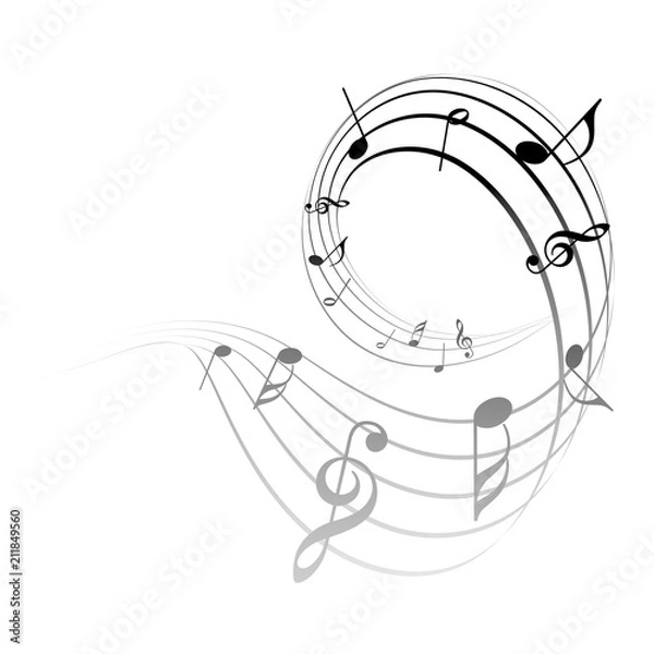 Fototapeta Notenschlüssel Noten Musik