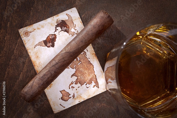 Obraz cigar and whiskey