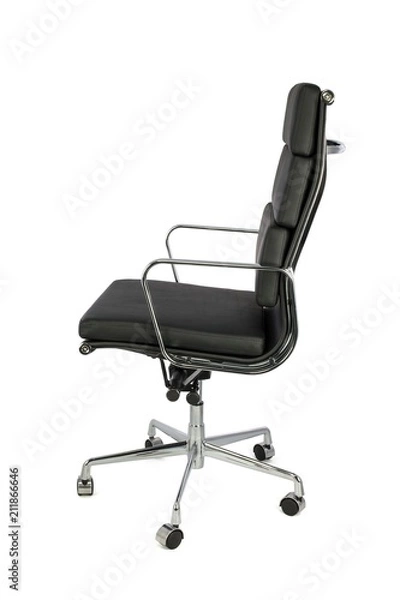 Obraz Black Office Chair on Casters Side View