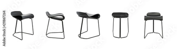Obraz Short Stool All Angles Black