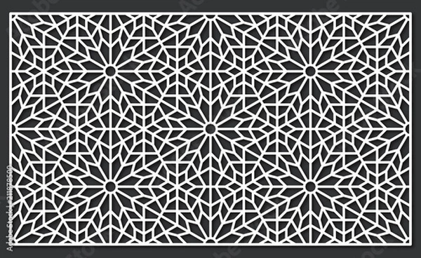 Obraz Laser cutting template. Decorative panel. Traditional oriental pattern.
