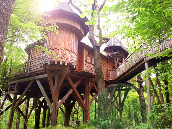 Obraz beautiful wood house on top the tree
