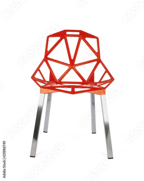 Obraz Futuristic Metal Polygon Outdoor Chair Front View