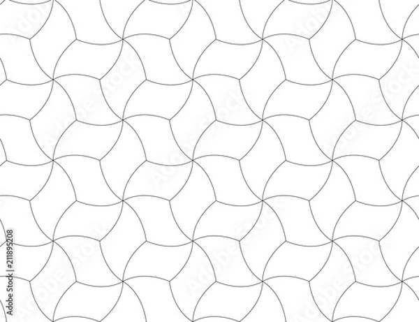 Obraz ARABIQUE FLORAL SEAMLESS VECTOR PATTERN. MONOCHROME DECORATIVE TEXTURE