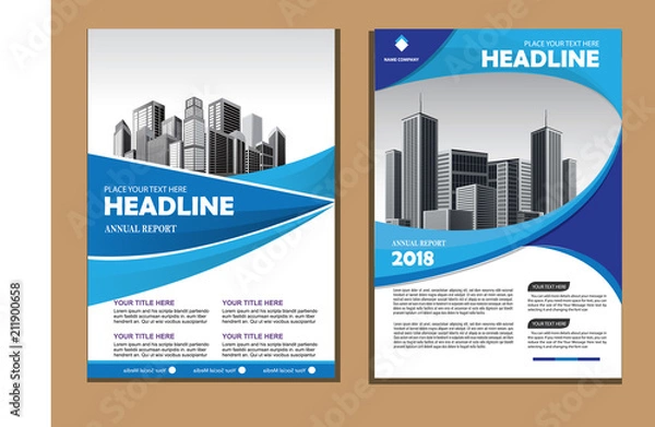 Fototapeta cover Brochure layout annual report poster flyer in A4 with geometric shape