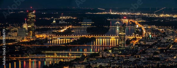 Obraz Danube, Vienna at night