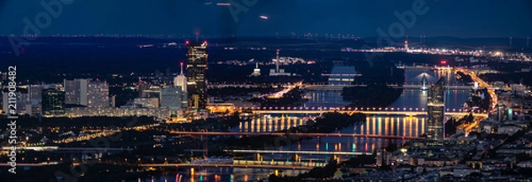 Obraz Danube, Vienna at night