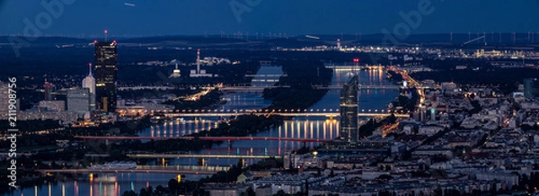 Obraz Danube, Vienna at night