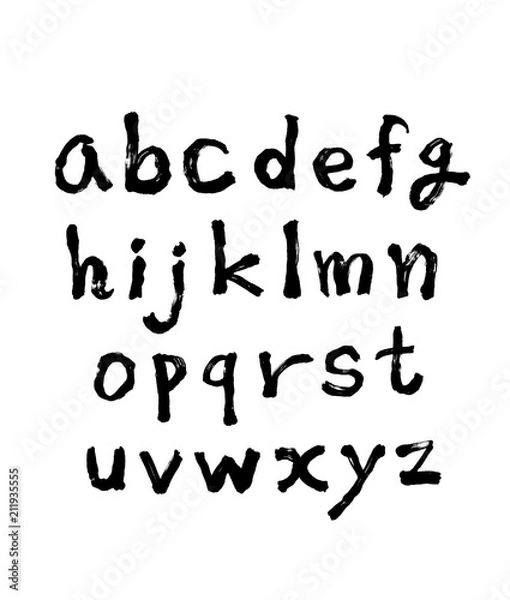 Fototapeta Handwritten calligraphy alphabet