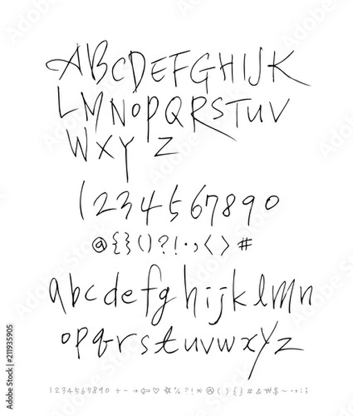 Obraz 벡터 문자 / 손으로 쓴 글씨체