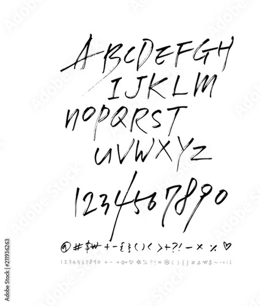 Obraz 벡터 문자 / 손으로 쓴 글씨체