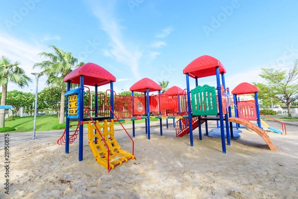 Fototapeta playground in the public park 
