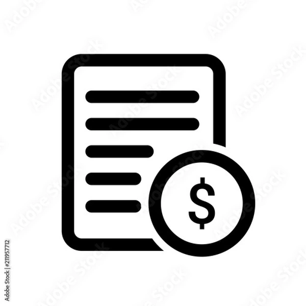 Obraz Billing vector icon, invoice symbol. Simple, flat design for web or mobile app