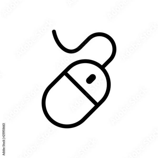 Obraz Computer mouse vector icon, pc cursor symbol. Simple, flat design for web or mobile app