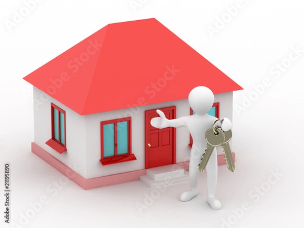 Fototapeta man with the keys of the house