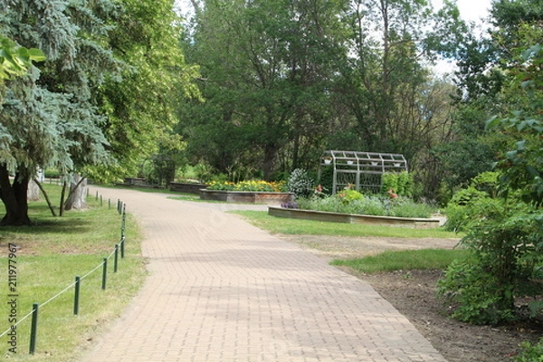 Fototapeta Down The Garden Path, U of A Botanic Gardens, Devon, Alberta